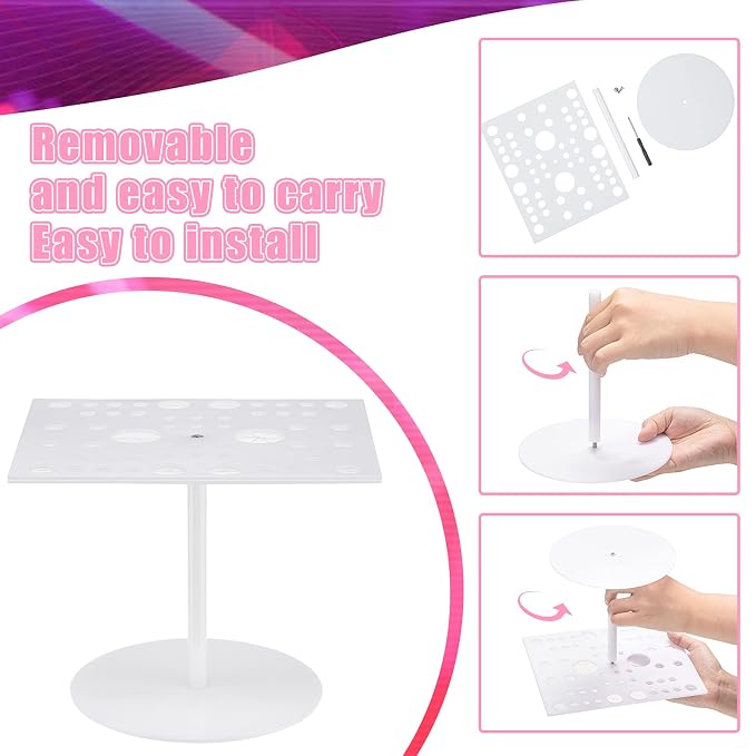 Jetec 54 Holes Acrylic Brush Holder Makeup Brush Drying Rack Collapsible Holder - Image 4