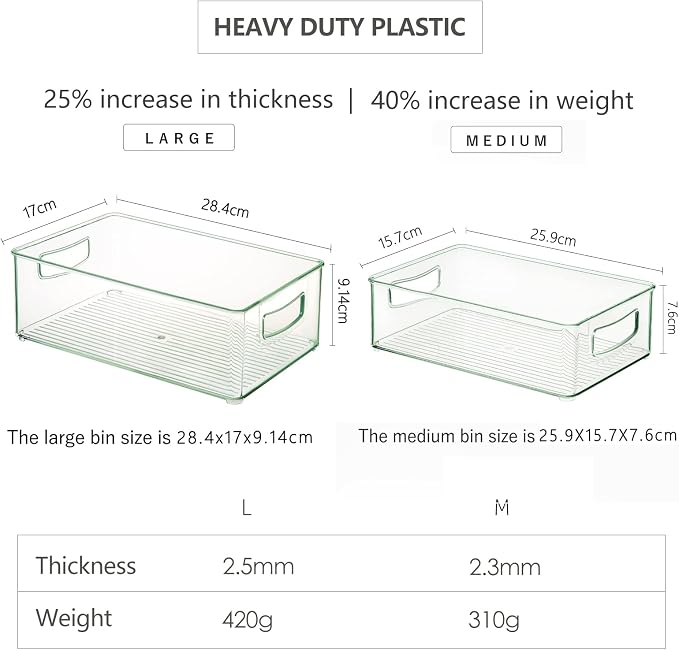 Hudgan Clear Storage Bins 8 Packs - Image 4