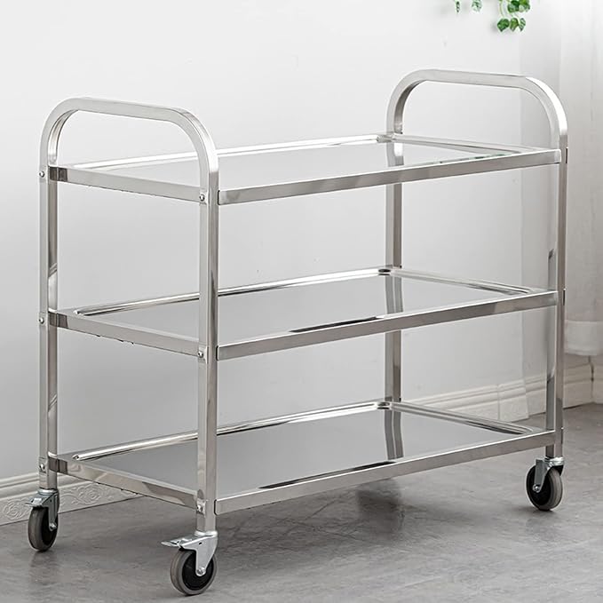 uyoyous 3 Tier Stainless Steel Utility Cart 37"x20"x37" Commercial Heavy Duty - Image 8