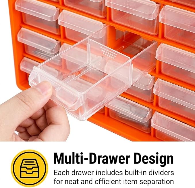 Goaste 30 Drawer Plastic Drawer Storage Cabinet, Stackable Wall Mount Small - Image 5