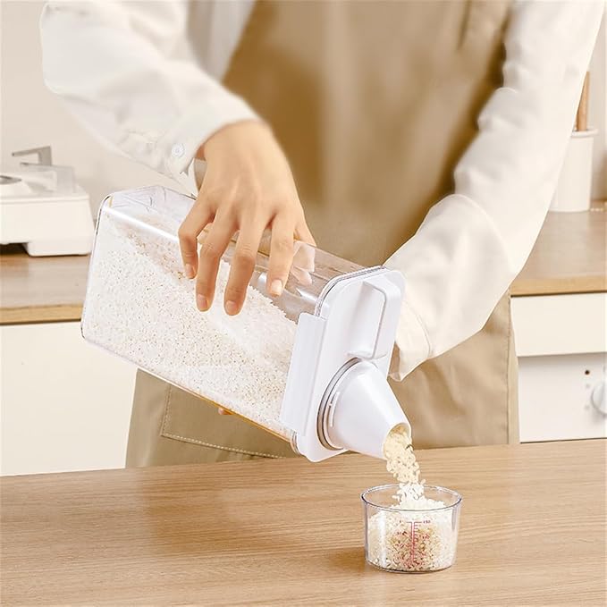 2Pcs Rice Dispenser Storage Containers, 2.3L Small Rice Bucket - Image 2