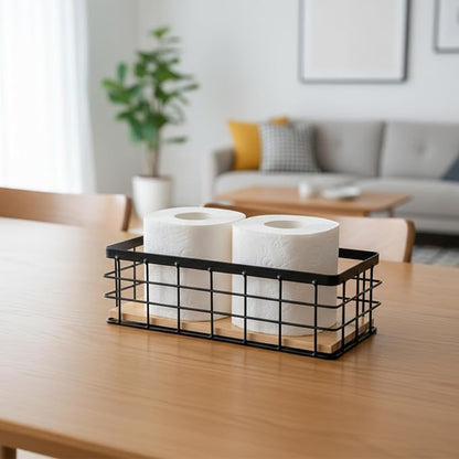 Set of 2 Black Metal Wire Storage Baskets - Image 7
