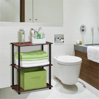 Furinno TURN-N-TUBE Storage Shelves, 3-Tier Book Shelf, Corner Shelf, Toolless - Image 2