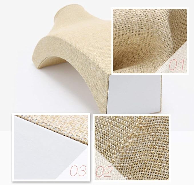 Beige Linen Necklace Display Bust - Image 9