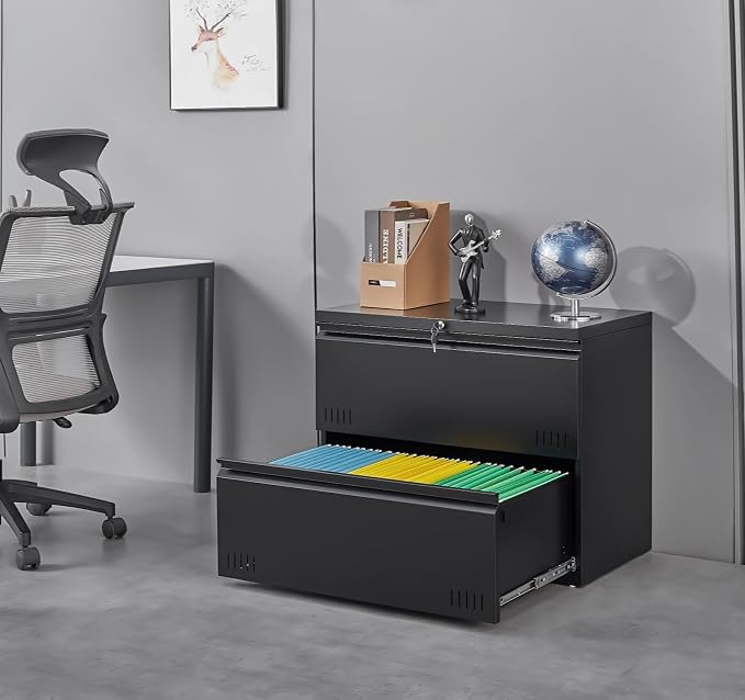 Metal File Cabinet with Lock, 2 Drawer Lateral File Cabinets - Image 7