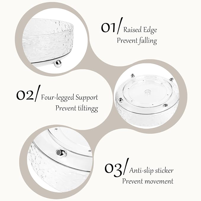 CECOLIC 360° Rotating Makeup Organizer, Spinning Skincare Cosmetics Storage - Image 3