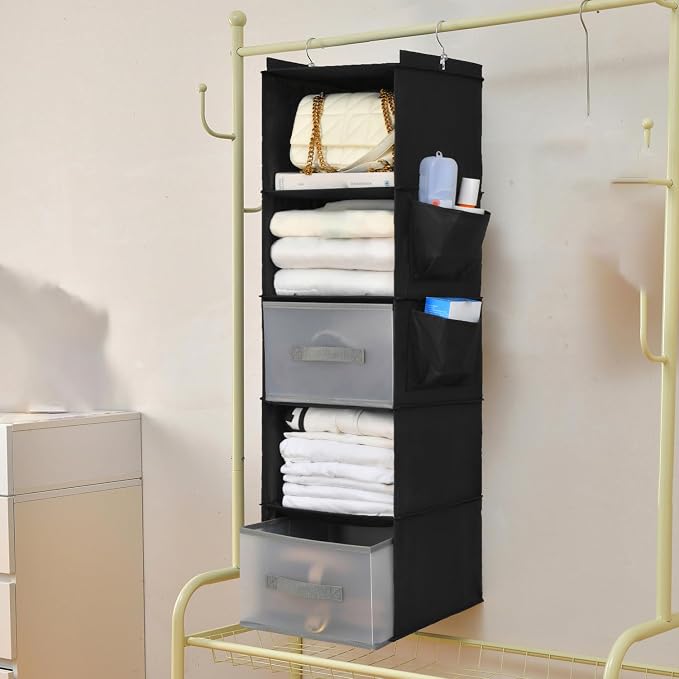 5-Layer Suspended Fabric Shelf Organizer, Equipped - Image 5