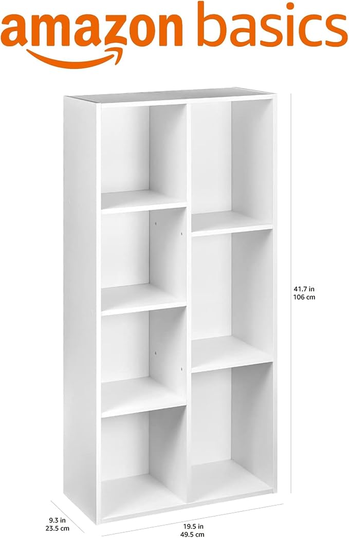 Amazon Basics 7 Cube Organizer Bookcase, Storage Shelf - Image 3