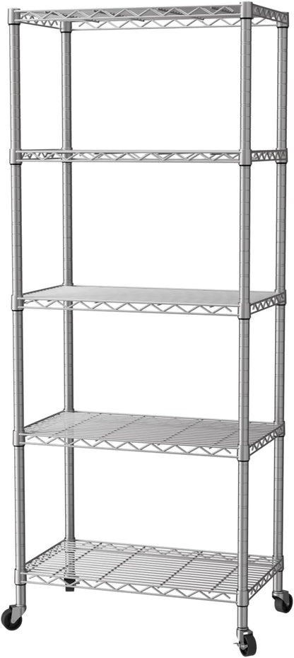 SINGAYE 5 Shelves Storage Shelf Wire Closet Bathroom Organizers Metal Pantry by SINGAYE