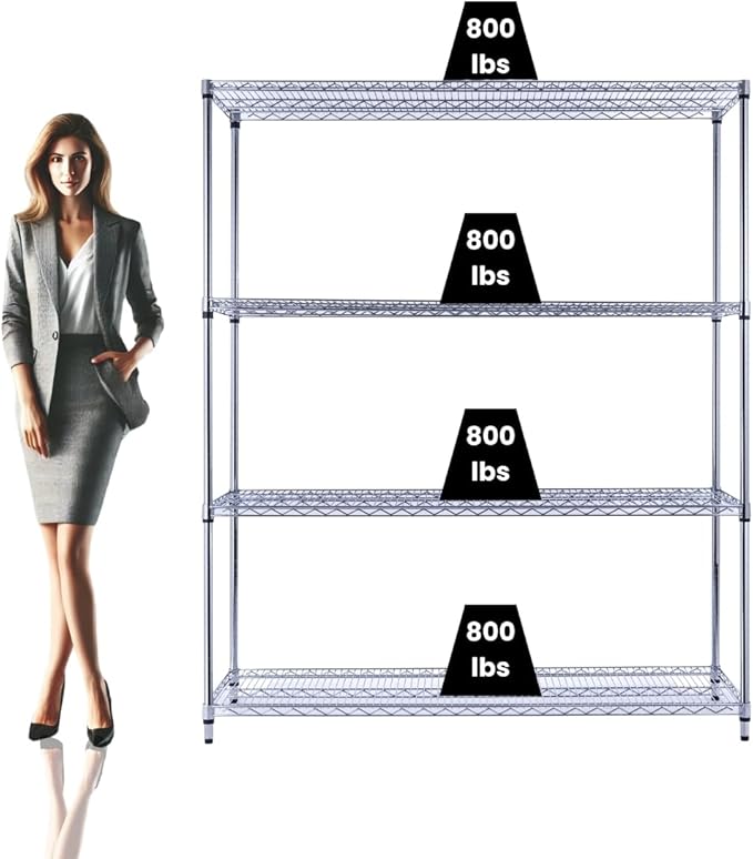 NSF Commercial 4-Tier Wire Shelving by UtilityBasics