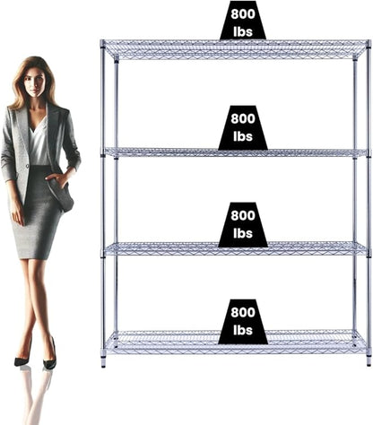 NSF Commercial 4-Tier Wire Shelving by UtilityBasics