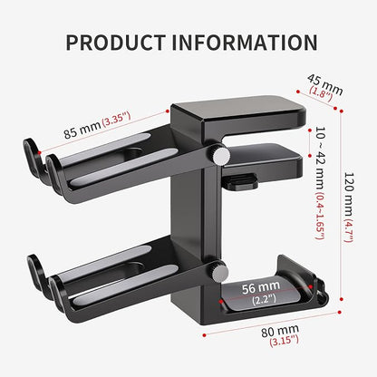 Adjustable Headphone Stand Desk-Sided Clamp Headphone Hanger - Image 6