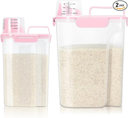 TBMax 2 Pack Airtight Rice Container 5 Lbs +10 Lbs, Cereal Container Oatmeal by TBMax