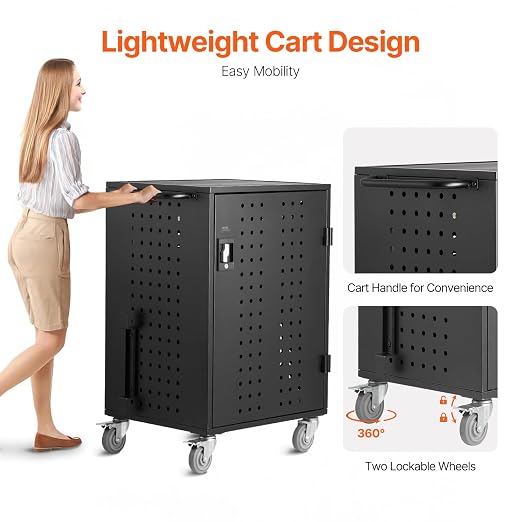 VEVOR Charging Cart, 32 Device Mobile Charging Station, Office and Classroom - Image 5