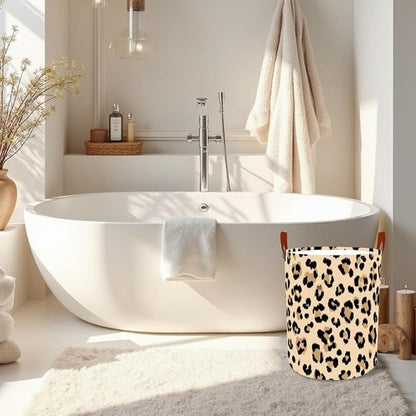 Laundry Baskets 15.7x19.7 Inch Large Classic Leopard Print Design Collapsible - Image 6