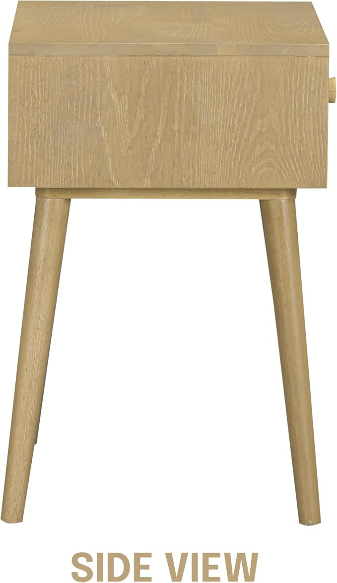 NTC Lux Solid Wood Nightstand, Mid Century Modern Side Table Bedroom, Bedside - Image 4