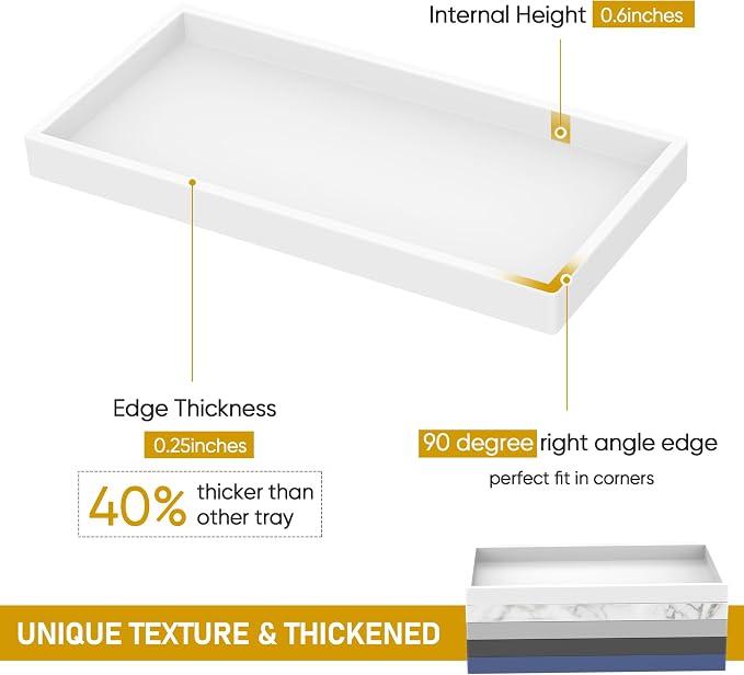 Bathroom Counter Tray, EG-SIPRO High-Grade Thickened Silicone Bathroom Vanity - Image 3