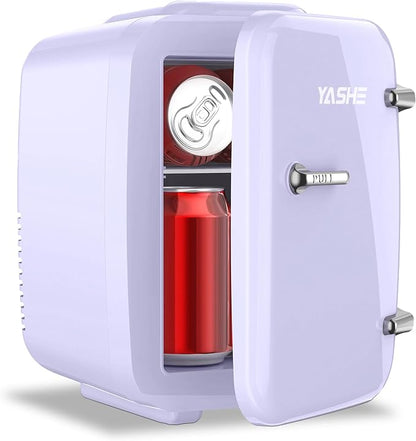 Mini Fridge, 4 Liter Makeup Fridge, 110V AC/ 12V DC Thermoelectric Cooler and by YASHE