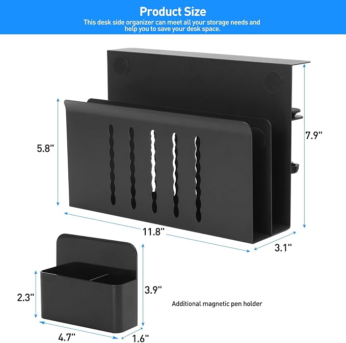 MAXECHO Desk Side Storage, Under Desk Laptop Mount, Table Side Hanging File - Image 5