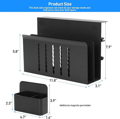 MAXECHO Desk Side Storage, Under Desk Laptop Mount, Table Side Hanging File - Image 5