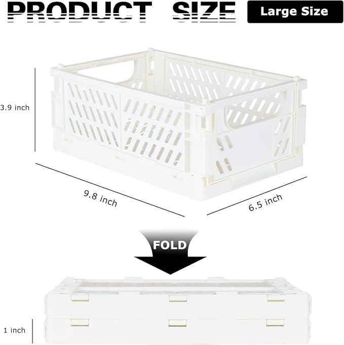 Tixill 2-Pack Mini Foldable Plastic Baskets - Image 2