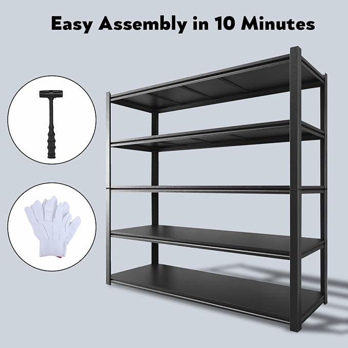 48.2" W Garage Shelving 3000LBS Storage Shelf Heavy Duty Garage Storage Shelves - Image 7