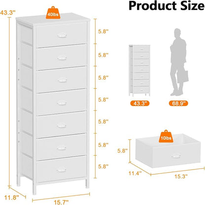 Furnulem White Tall Dresser for Bedroom - Image 3