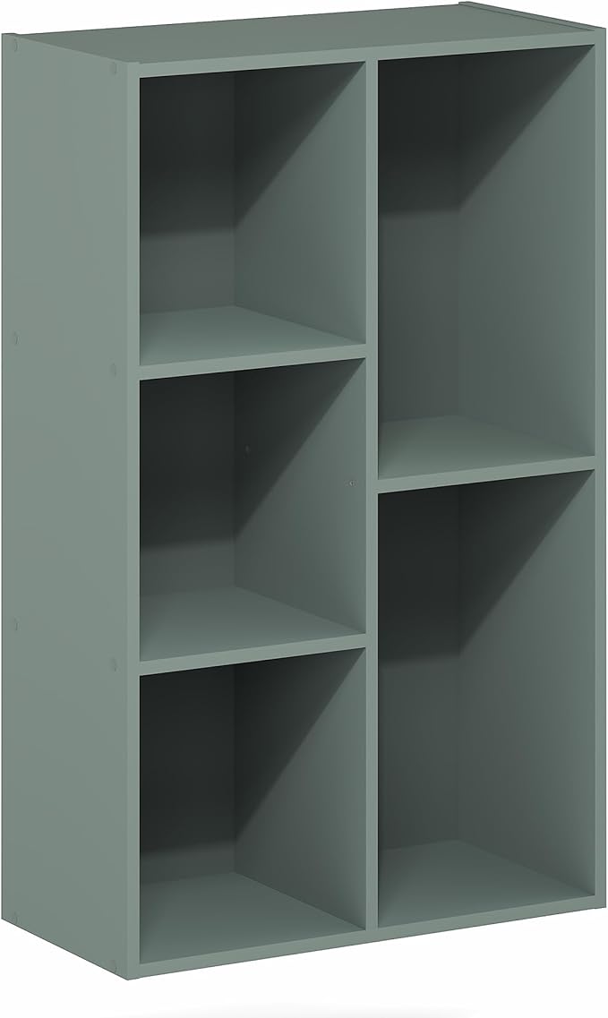 Furinno LUDER Book Shelf, 5-Cube Bookshelf, Reversible Bookcase, 9.4" x 19.5" x - Image 5