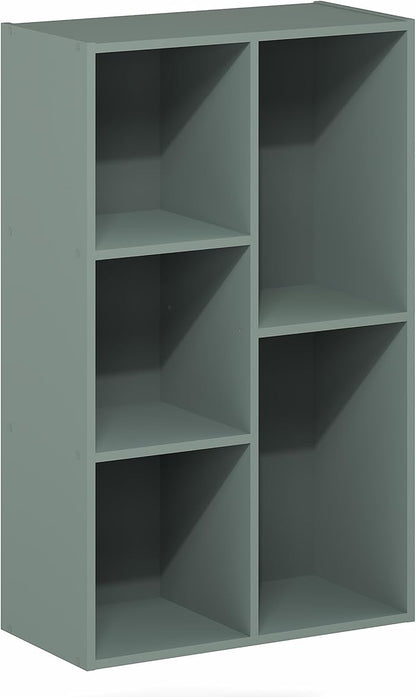Furinno LUDER Book Shelf, 5-Cube Bookshelf, Reversible Bookcase, 9.4" x 19.5" x - Image 5