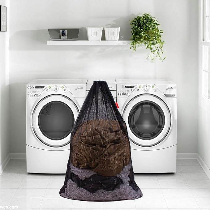 2 Pack Mesh Laundry Bags, 24 x 36 Inches Heavy Duty Drawstring Bag, Travel and - Image 6