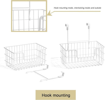 JUNCHU CHERRY Wire Storage Basket 2 Packs, Wall Mounted Kitchen Bathroom - Image 8