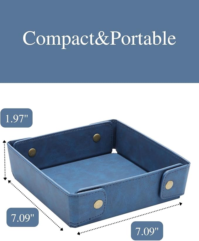 CASIRENA Father's Day Gifts Faux Leather Valet Tray Organizer - Image 4