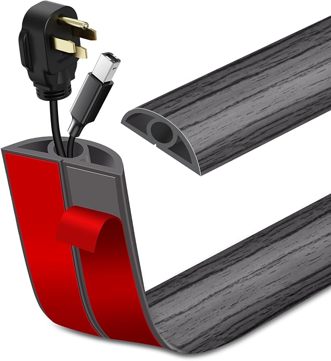 Floor Cord Cover Self Adhesive Cord Hider Floor Extension Cord Covers by LSGCQ