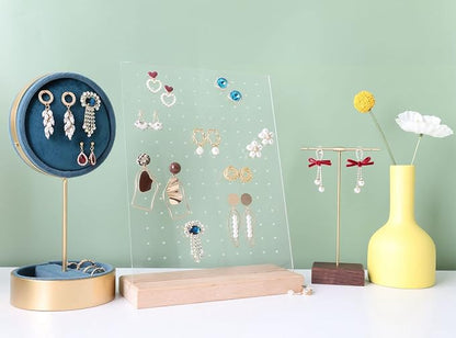 GemeShou Beech earring display for selling jewelry, wooden earring holder for - Image 9