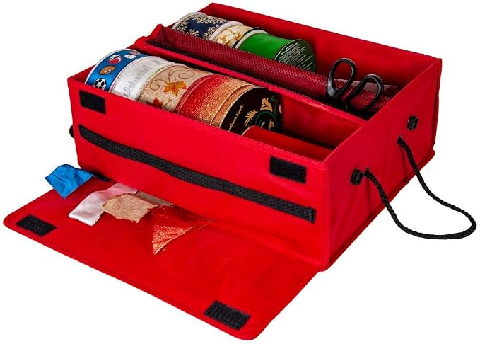 Santa's Bags Ribbons Storage Box, Ribbon Dispenser Slot - Image 6