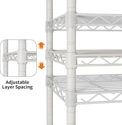 SINGAYE 4 Small Shelves Storage Shelf Wire Shelving Unit Metal Shelf Adjustable - Image 5