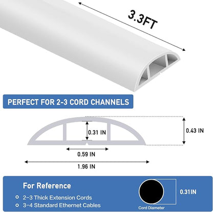 Floor Cord Cover Self Adhesive Cord Hider Floor Extension Cord Covers - Image 2
