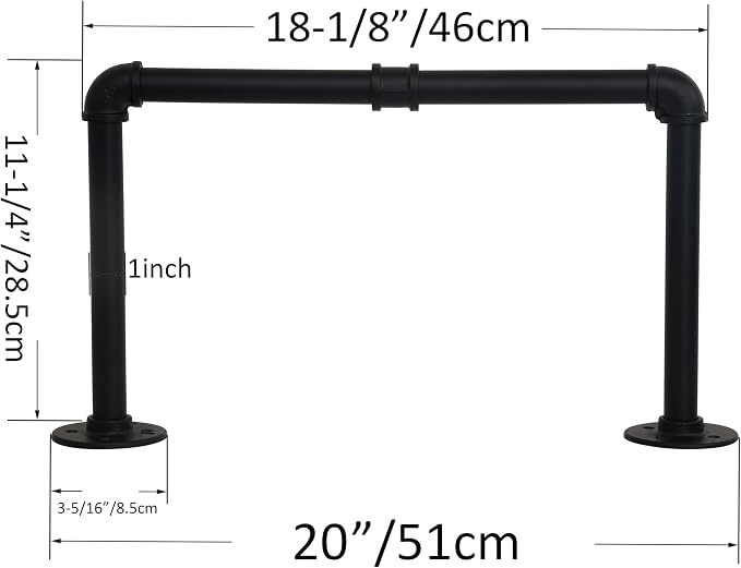 WEBI Clothing Rack Wall Mount, Heavy Duty Iron Garment Rack Bar, Retail Display - Image 3