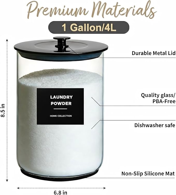 1 Gallon Glass Laundry Detergent Dispenser - Image 2