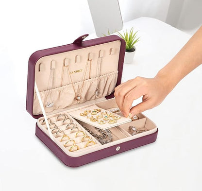 LANDICI Small Jewelry Box for Women Girls, PU Leather Travel Jewelry Case - Image 8