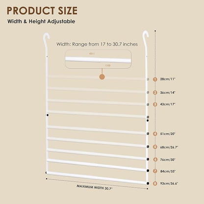 Hanging Closet Rod, Hanging Clothes Organizer, Adjustable, 2 Pack | Metal - Image 3