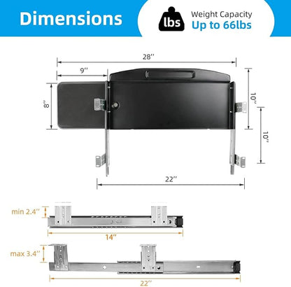 Solid Steel Under Desk Keyboard Tray Slide Out - Image 4