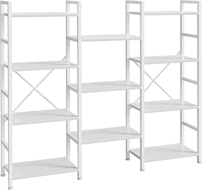SUPERJARE Triple Bookshelf, Bookcase by SUPERJARE