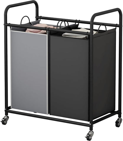 SUOERNUO Laundry Hamper Basket 2 Bag Laundry Sorter Cart by SUOERNUO