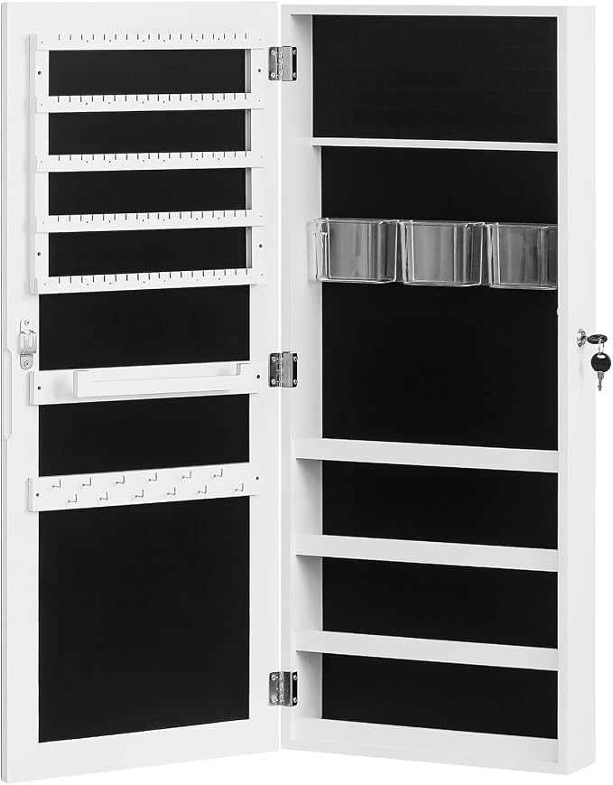 Jewelry Armoire Cabinet with Full Length Mirror, Mirror with Jewelry Storage - Image 3