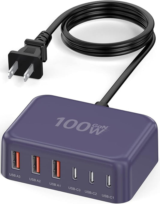 6 in 1 USB Charger, 50% Smaller Charging Station by BOVICAS