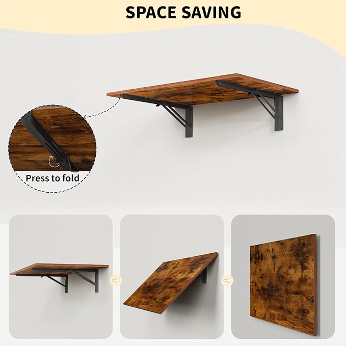GOYLSER Wall Mounted Folding Table Floating Desk - Image 4
