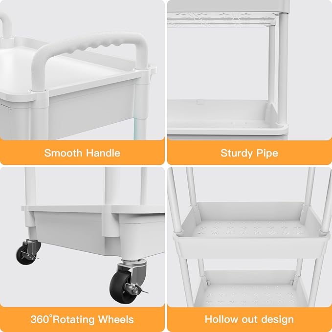 3 Tier Rolling Utility Cart - Image 2