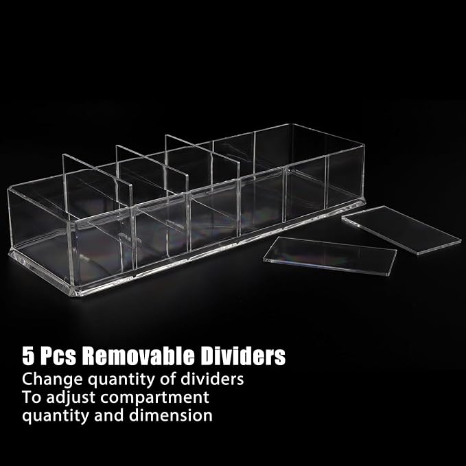 Nsmykhg Makeup Organizer Acrylic Cosmetic Storage Organizer, 6 Compartments - Image 3