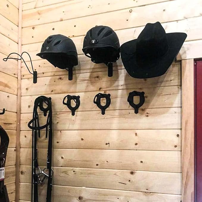 Wall Mounted Equestrian Helmet Rack, Metal Helmet Holder - Image 3